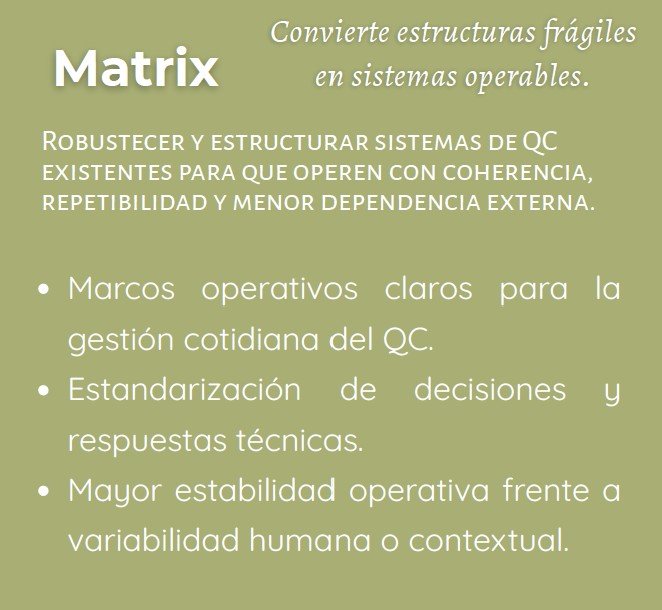 Matrix → estructura y estabiliza