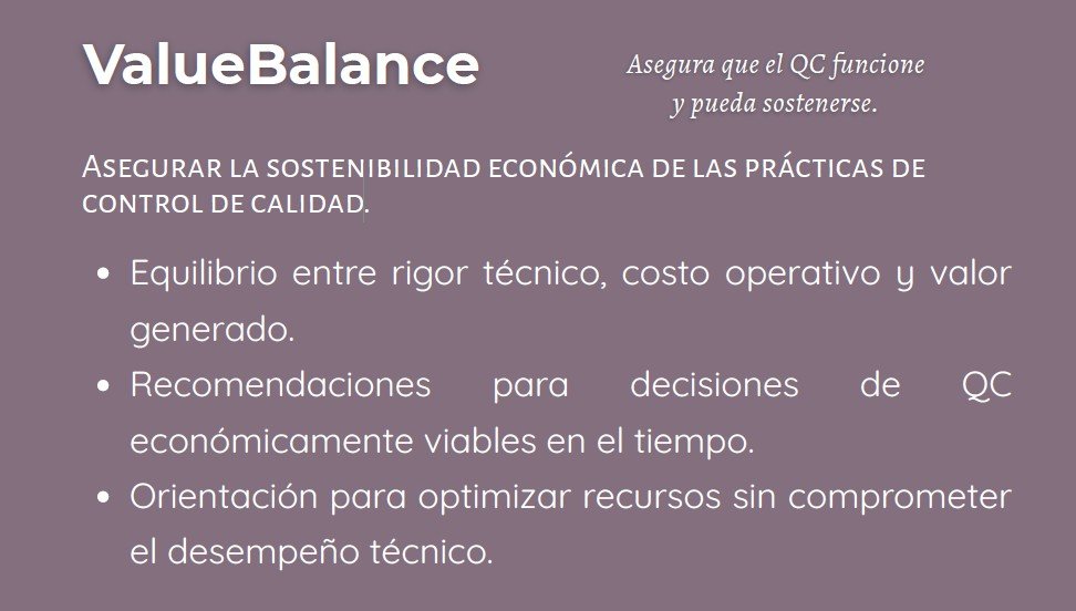 Asegura que el QC funcione y pueda sostenerse - ValueBalance - Servicios APEX QC Advisor